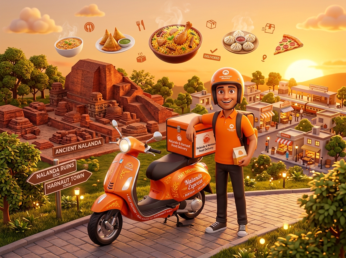 3D Animated Nalanda & Harnaut Food Delivery